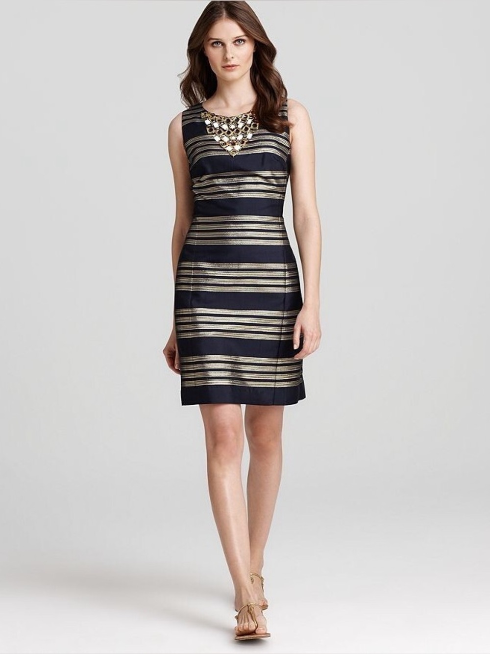 LILLY PULITZER VIRGINIA Women 0 Metallic Beaded Jeweled Dress Party Cocktail